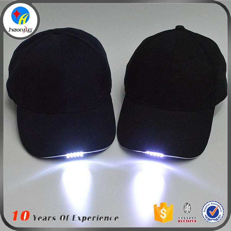 Wholesale Cheap Custom  LED 6 panel Baseball Cap Led Light Hats