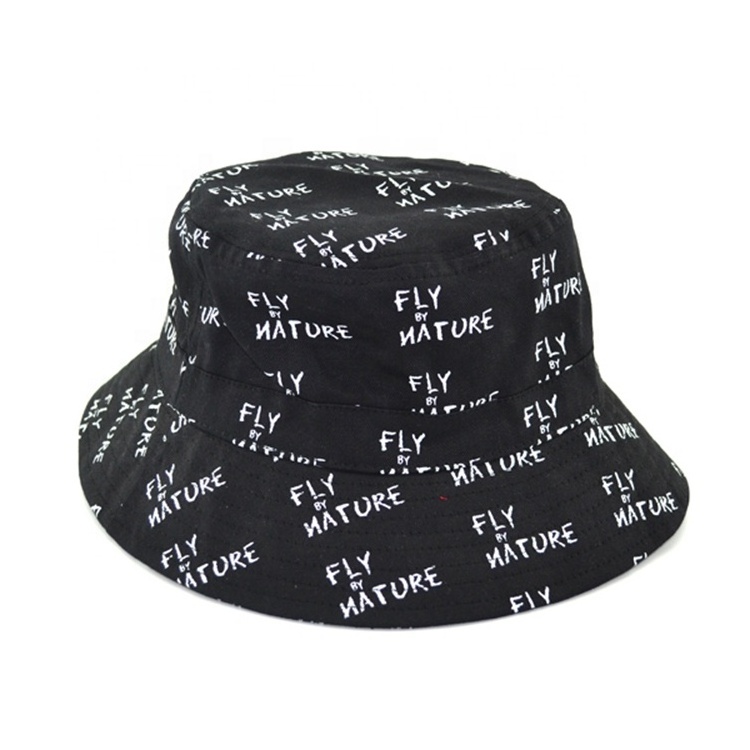 Spring And Summer wide brim fisherman Custom Design Logo Cool Printed Bucket Hat