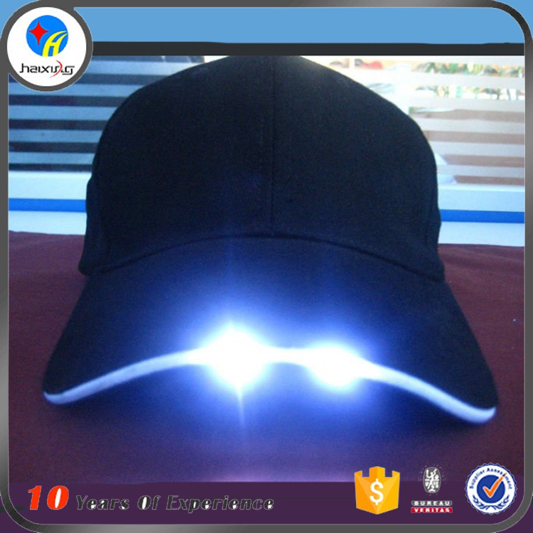 Wholesale Cheap Custom  LED 6 panel Baseball Cap Led Light Hats