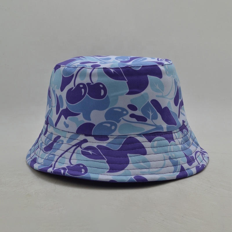 custom made summer blank outdoor flat top wide brim fisherman hat solid color designer sublimation reversible bucket hat