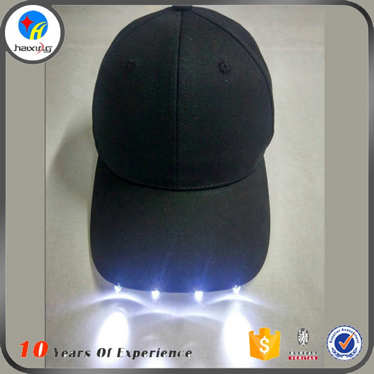 Wholesale Cheap Custom  LED 6 panel Baseball Cap Led Light Hats