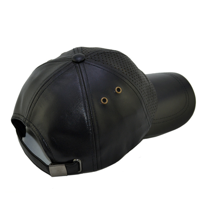 Fashion Breathable Base ball Caps Hats Men Custom Leather Black Baseball Hat sport gorras  Blank PU Leather Hat