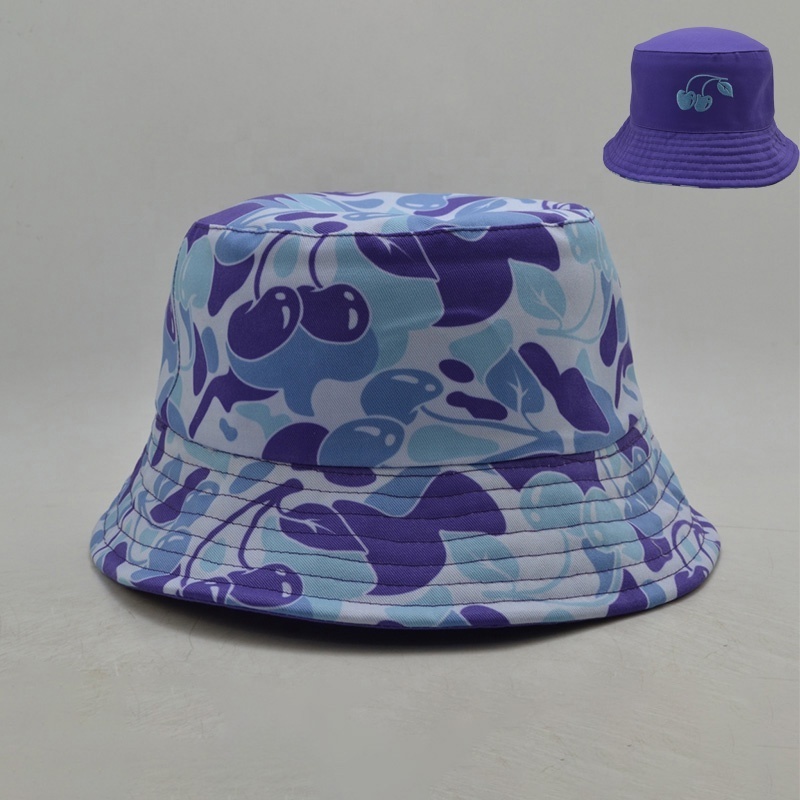 custom made summer blank outdoor flat top wide brim fisherman hat solid color designer sublimation reversible bucket hat