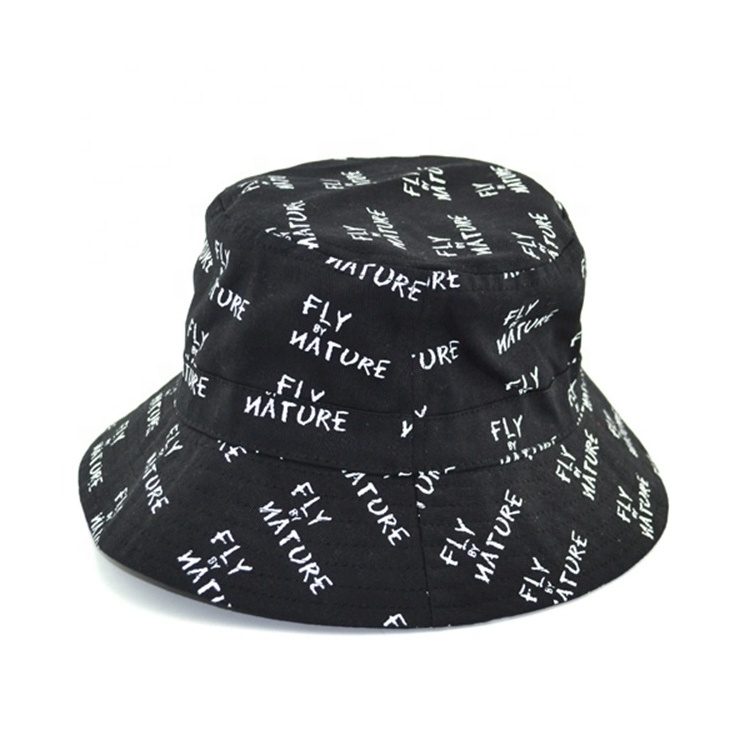 Spring And Summer wide brim fisherman Custom Design Logo Cool Printed Bucket Hat