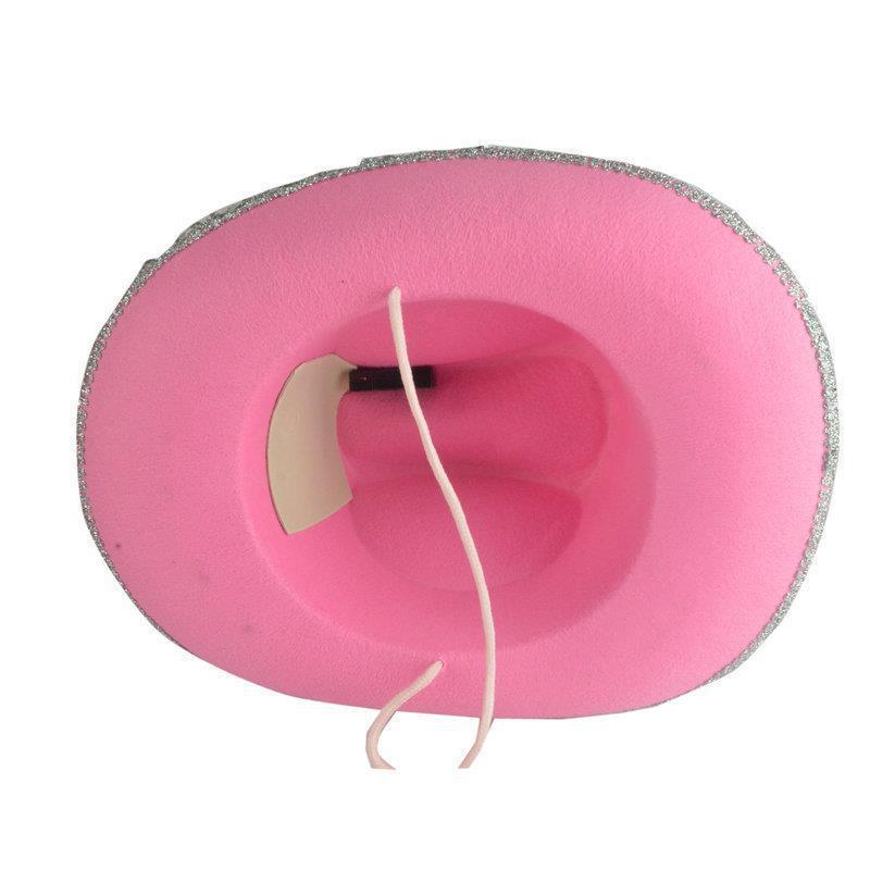 Wholesale Western Style Pink Cowboy Hat Girl Women Wild West  Accessory Cowgirl Hat Holiday Costume Party Hat