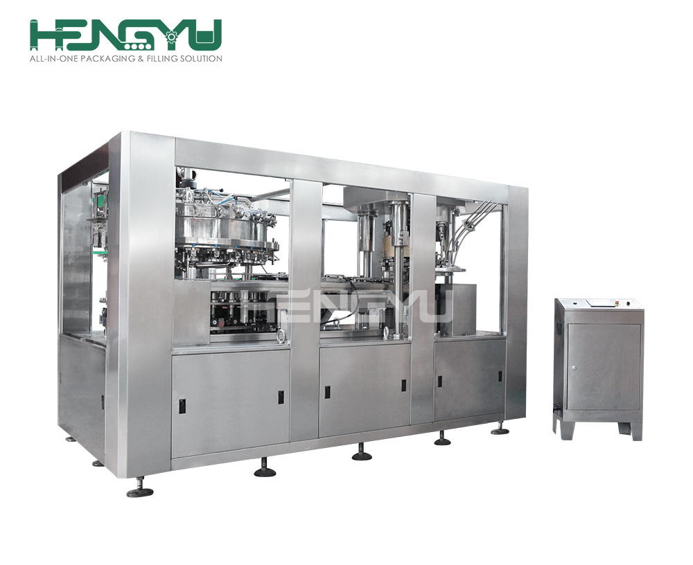 Hengyu 2021 full automatic beverage cans filling machine juice soda beer drinking canning pop tin can sealer sealing machinery