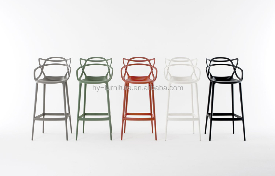 High Quality Cheap Used Modern Stackable Plastic high barstool pp chair for sale, plastic bar stool, HYX-601C