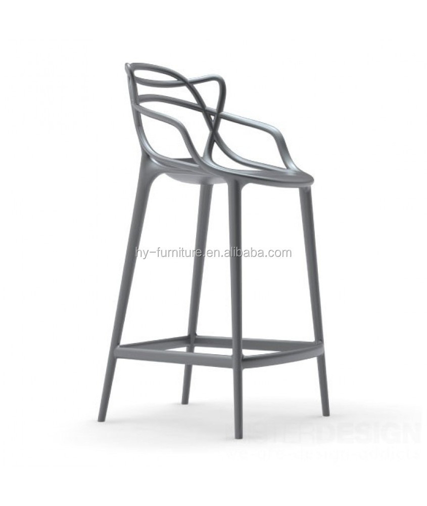 High Quality Cheap Used Modern Stackable Plastic high barstool pp chair for sale, plastic bar stool, HYX-601C