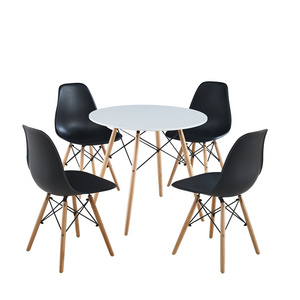 Lifepursue Round Black Laminate Top Dining Table Hospitality Furniture For Sale