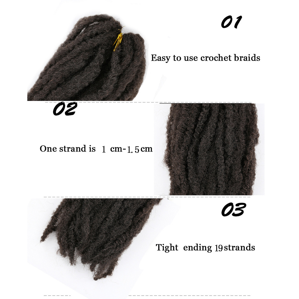 Wholesale 18 Inch 100g 100%Synthetic Fiber Marley Braid Afro Kinky Braid Hair Afro Kinky Twist Hair Marley Hair Braid