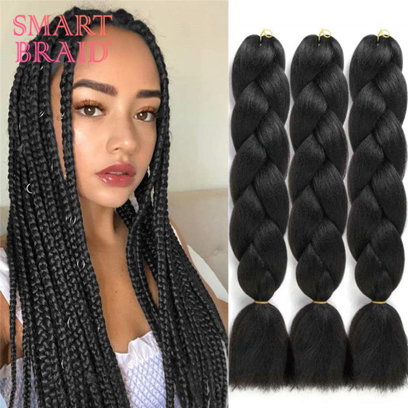 Wholesale jumbo hair Braids hairstyles 24 41in for black women and black synthetic hair extension Synthetic Braiding Hair