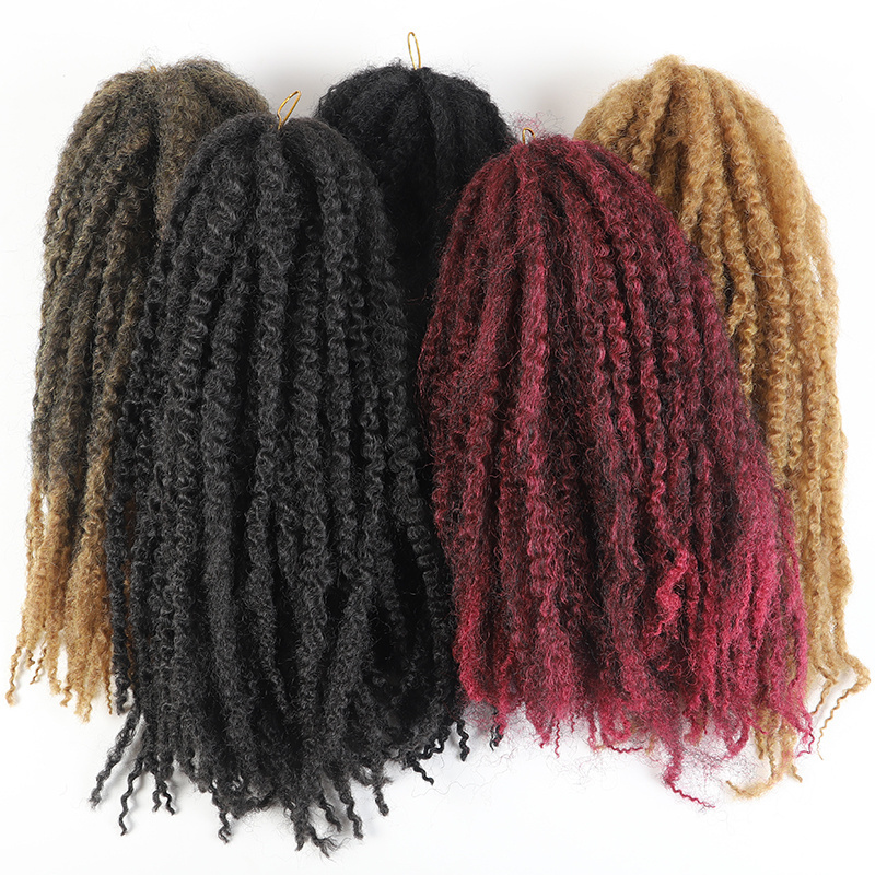 Wholesale 18 Inch 100g 100%Synthetic Fiber Marley Braid Afro Kinky Braid Hair Afro Kinky Twist Hair Marley Hair Braid