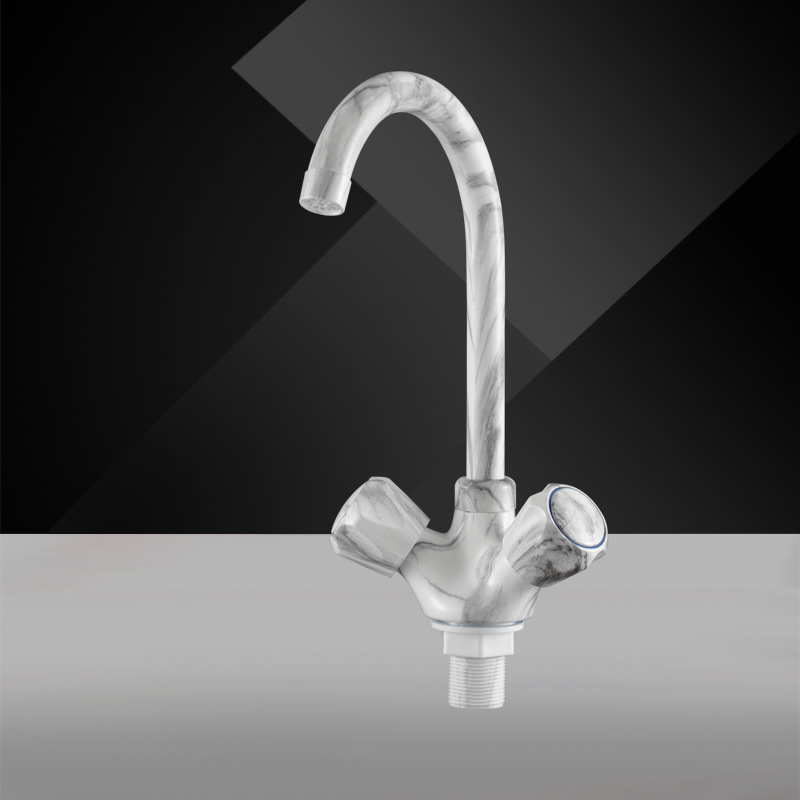 marble color bigger and stronger 3 way cold and hot water plastic faucet kitchen sink faucet