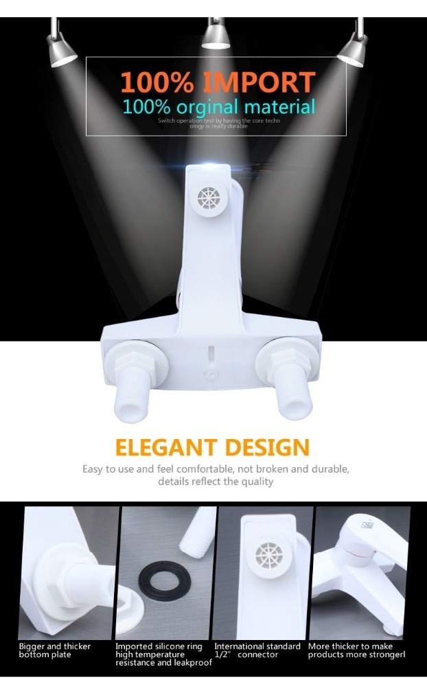 double hole single handle plastic faucet for cold and hot water