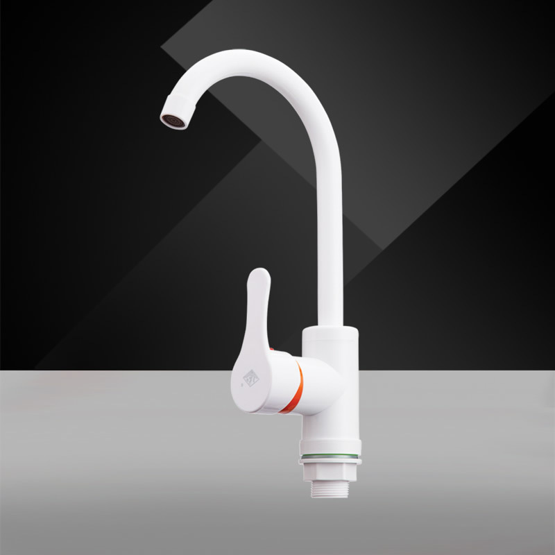 white color cold hot water mixer plastic kitchen faucet plastic pipe water faucet