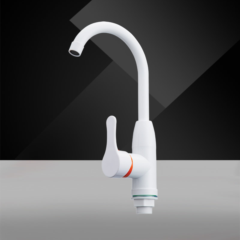 white color cold hot water mixer plastic kitchen faucet plastic pipe water faucet