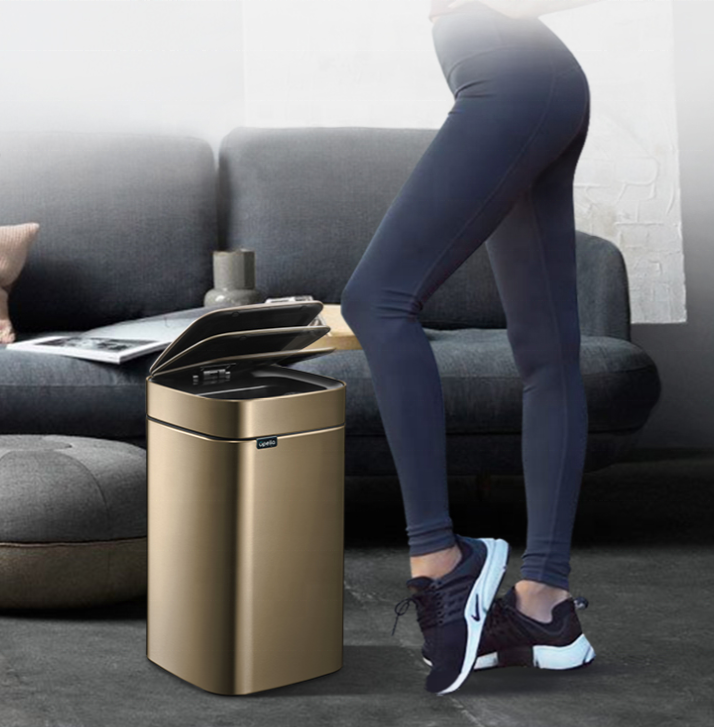 Luxury Automatic Smart Waste Bin Dustbin Touchless Stainless Steel Trash Can for Home, Office, Hotel, Room