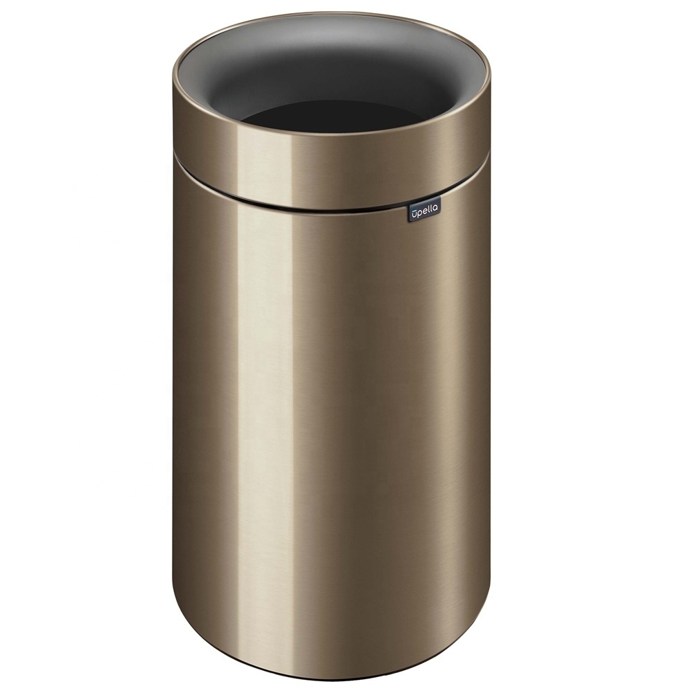 Stainless Steel 12l Metal Trash Can For Kitchen Household