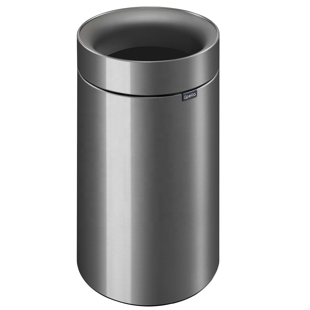 Stainless Steel 12l Metal Trash Can For Kitchen Household