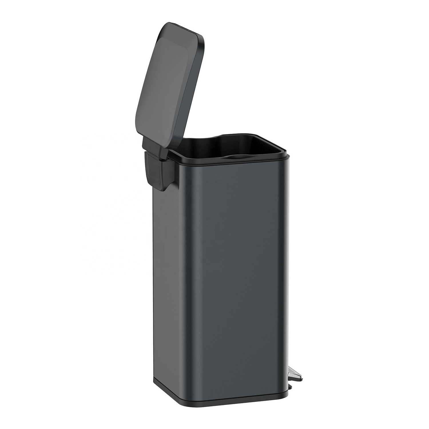 Black Metal Products Step 30l Trash Can Bin Waste