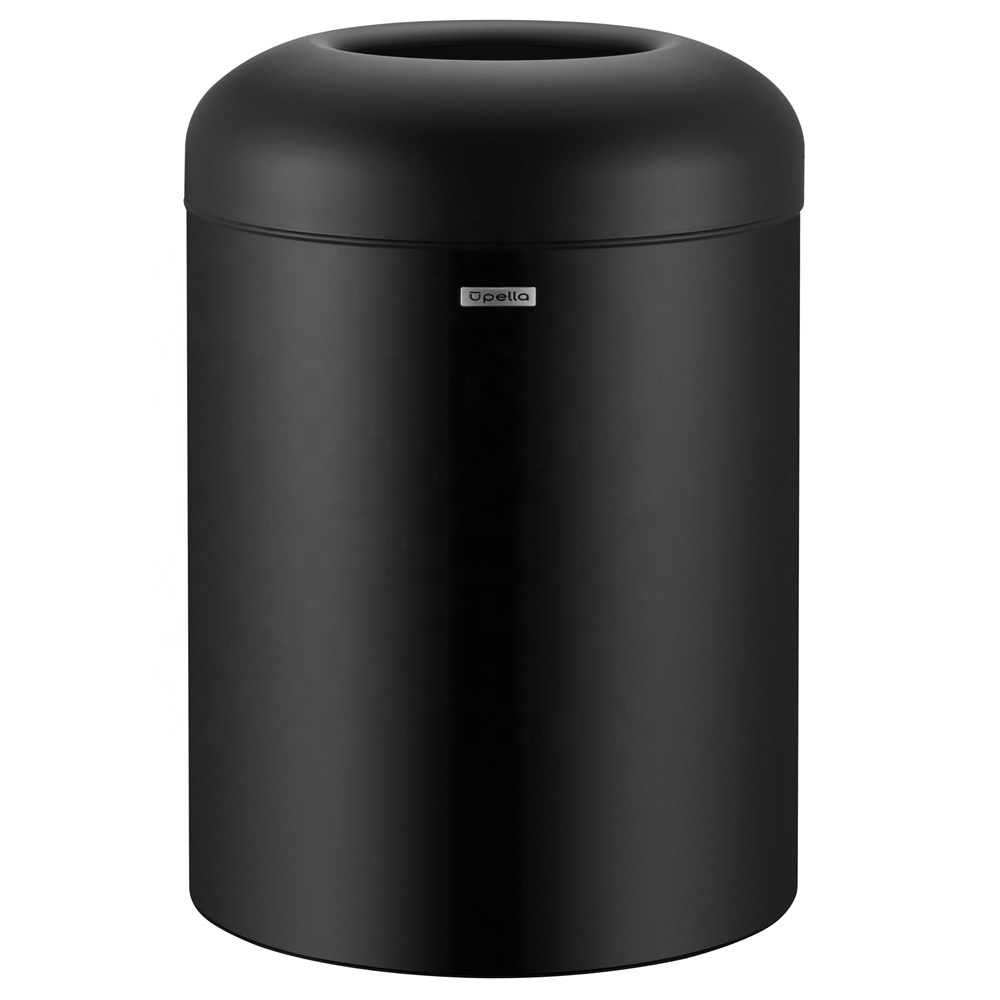 Hotel Large Volume Waste Bins Simple Big Black Bullet Trash Can