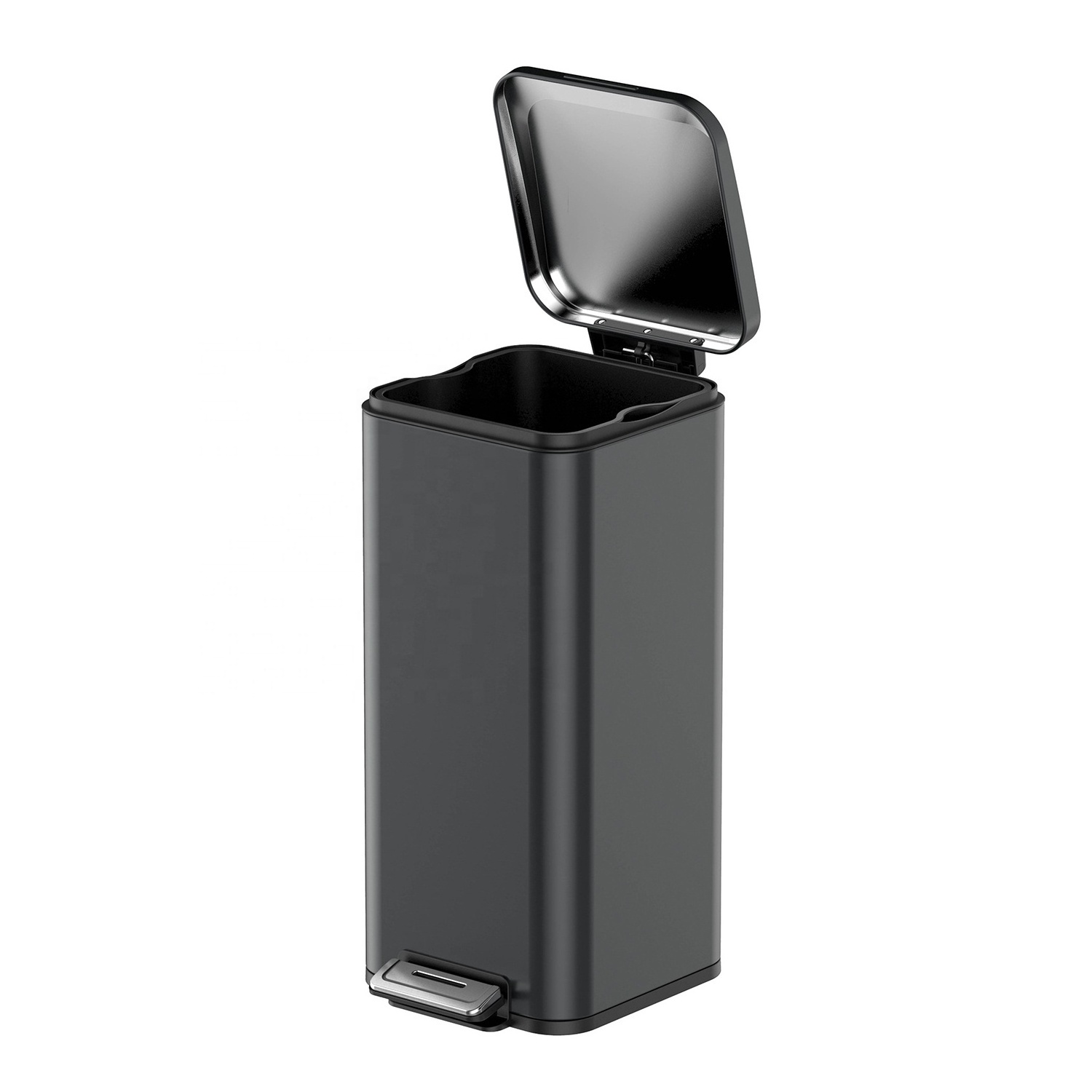 Black Metal Products Step 30l Trash Can Bin Waste