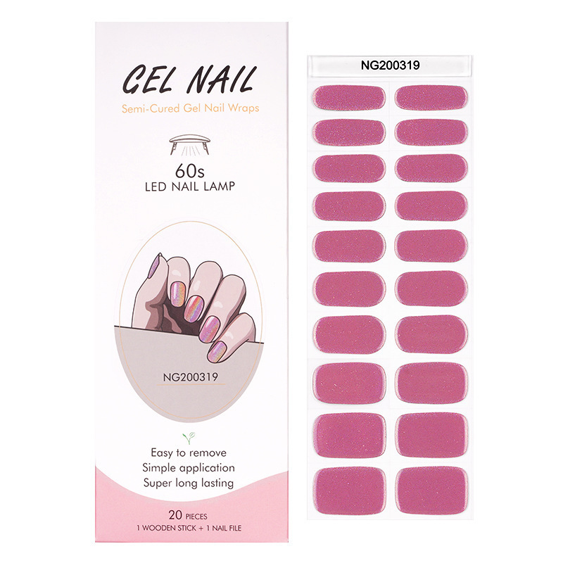 Wholesale New Semi Cured Gel Nail Wraps With Sun Mini Lamp Custom Nail Wrap Printing Uv Gel Nail Sticker