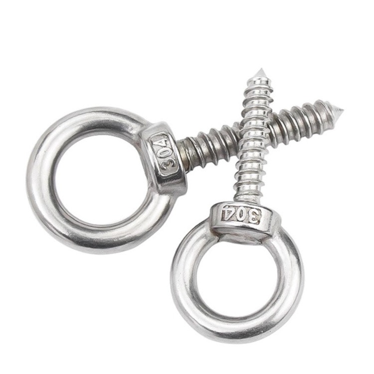 Factory supply Stainless Steel Eye Bolt Screw with Wood Thread Screw Hook