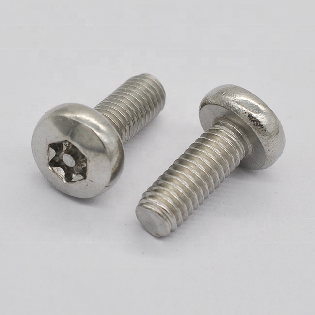 Stainless steel Anti theft screw security star torx pin button pan head screw