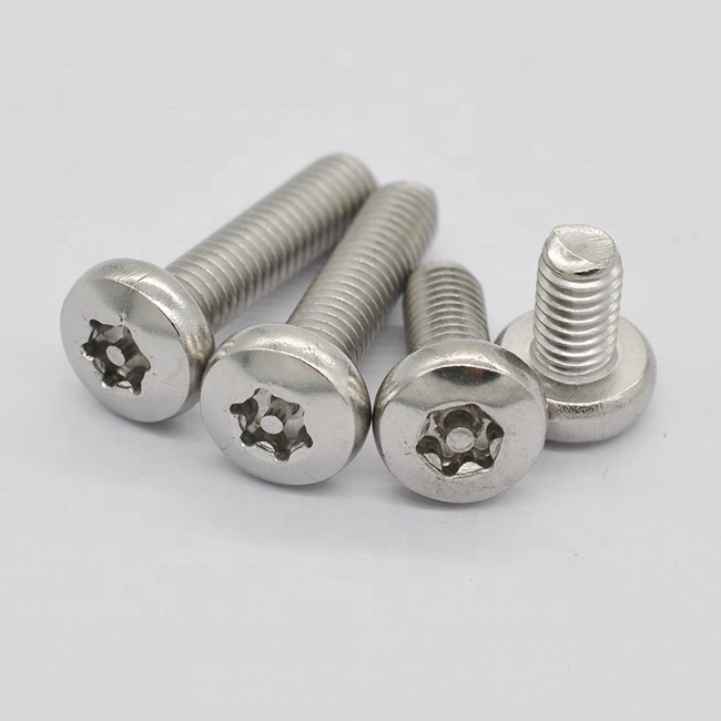 Stainless steel Anti theft screw security star torx pin button pan head screw