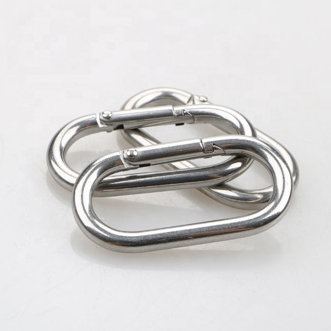 Good Quality Stainless steel 304 316 Oval Shape Carabiner 50mm