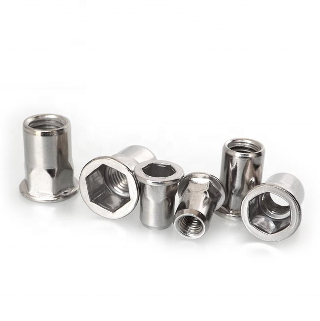 1/4-20 stainless steel 304 hex countersunk flat head rivet nut