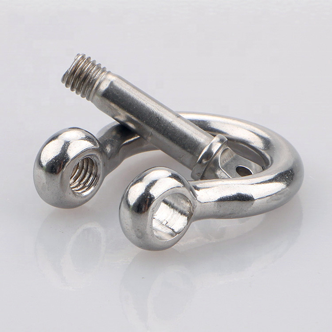 4MM Stainless steel 304 rigging shackle bow shackle with safety pin