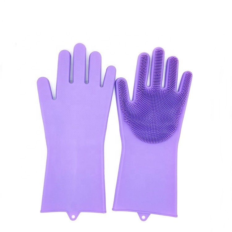 Cleaning Kitchen Dish Washing Gloves Thin Powder Free Rubber Gloves silicon hand gloves scrubber