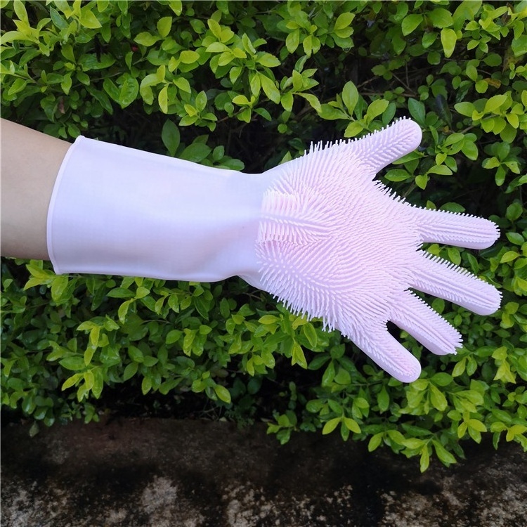 Cleaning Kitchen Dish Washing Gloves Thin Powder Free Rubber Gloves silicon hand gloves scrubber