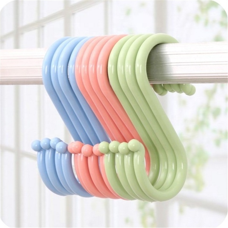 Multi-purpose S Shaped Hooks Mini Clothes Hanger Kitchenware Bathroom Supplies Organizers Rubber S Hook