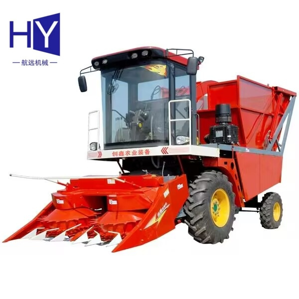 Wheeled corn ranch feed harvester and crusher/grass sorghum feed harvester and cutter