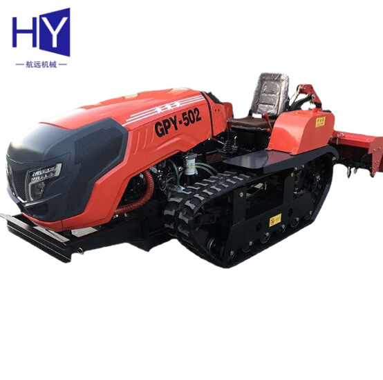 Agricultural Machinery Mini Farm 50hp Tracked Ride Type Rotary Cultivator Paddy Field Crawler Tractor Rotary Tiller