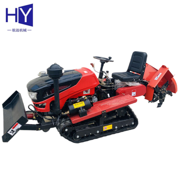 New Designed Agricultural Machinery Equipment 35hp Orchard Remote Control Mini Crawler Cultivator Small Rotary Tractor For Sale