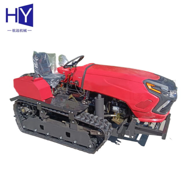 Agricultural Machinery Mini Farm 50hp Tracked Ride Type Rotary Cultivator Paddy Field Crawler Tractor Rotary Tiller