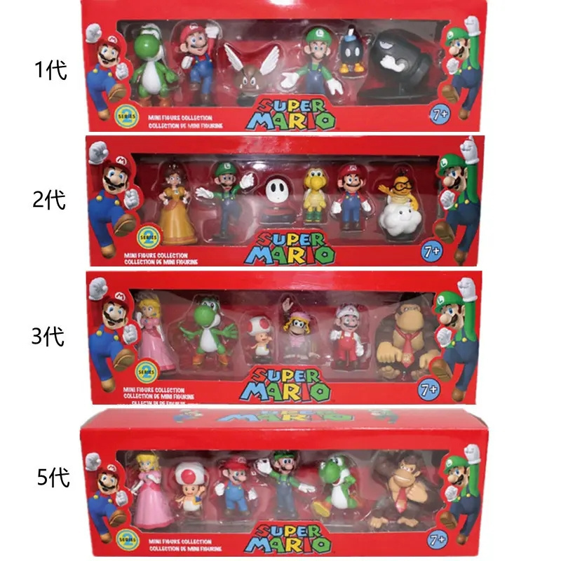 Hot sell 6cm super mario toy mario bros series super mario Pvc Toy for kids figure gift