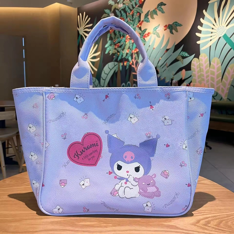 Kuromi Large Capacity PU Handbag Melody shoulder bag Cinnamoroll fashion working mommy Shoulder bag