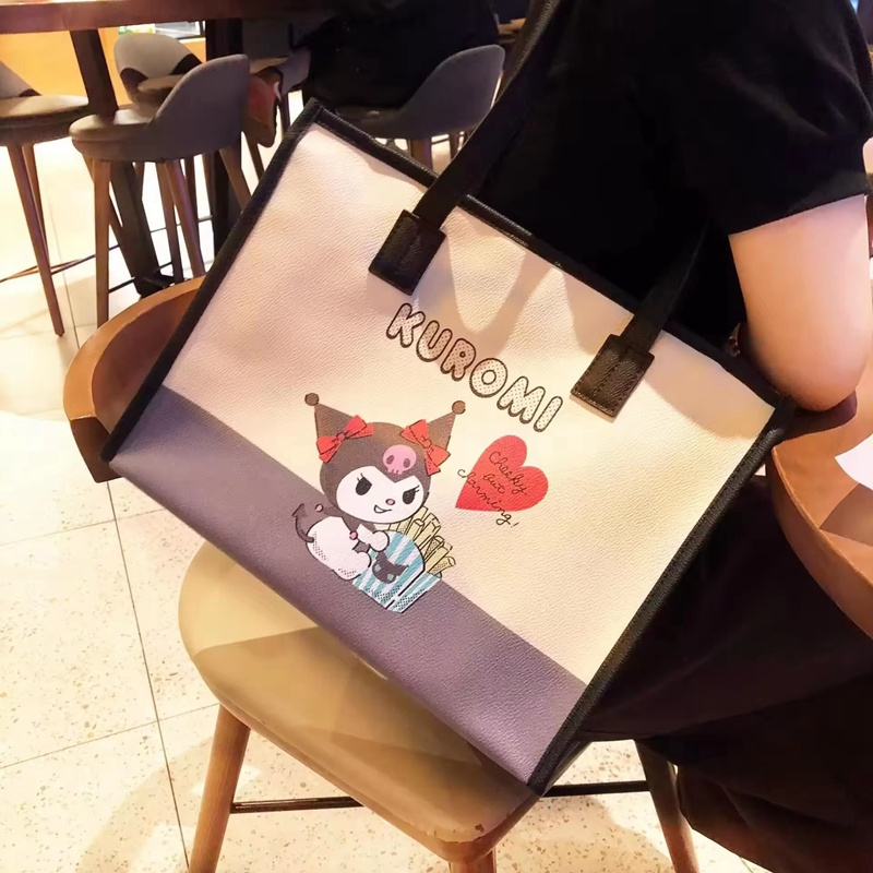 Kuromi Large Capacity PU Handbag Melody shoulder bag Cinnamoroll fashion working mommy Shoulder bag