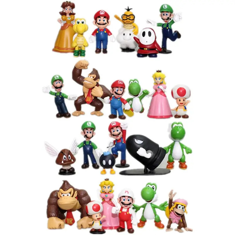 Hot sell 6cm super mario toy mario bros series super mario Pvc Toy for kids figure gift