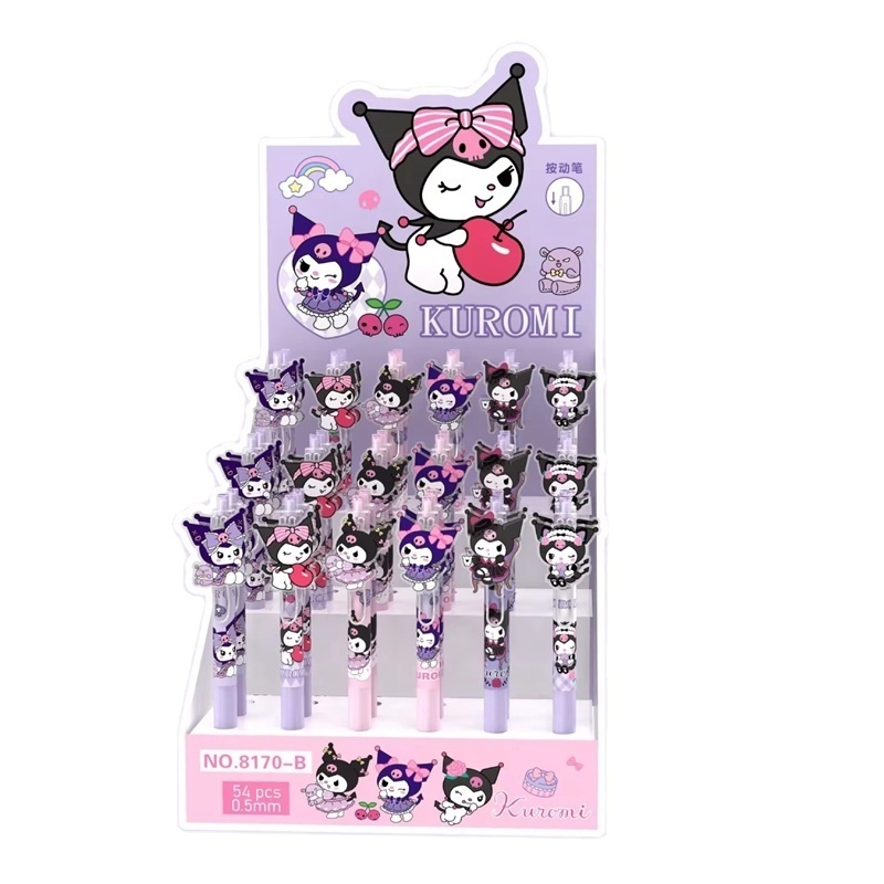 Cartoon Kuromi Patch press Pen Melody High Appearance Level Student Neutral Pen 0.5mm Cinnamoroll Black pen