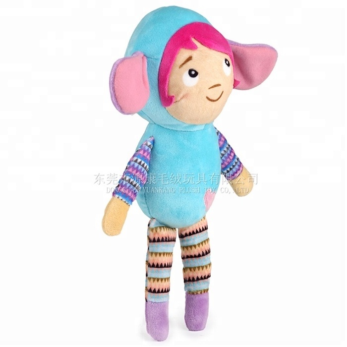 Wholesale Lovely Plush China Rag Dolls with Rabbit Dress For Kids