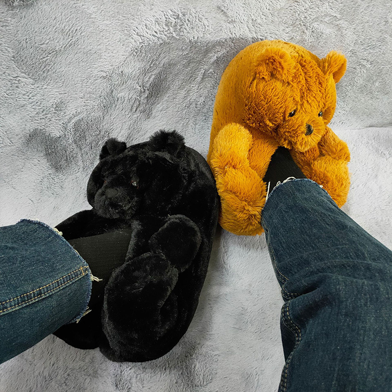 plush style slippers house teddy bear slippers