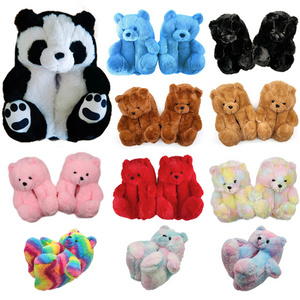 plush style slippers house teddy bear slippers