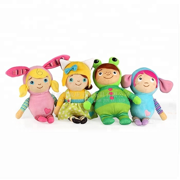 Wholesale Lovely Plush China Rag Dolls with Rabbit Dress For Kids