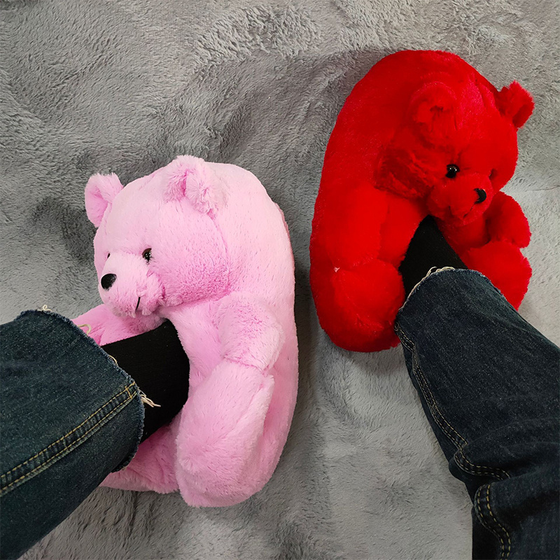 plush style slippers house teddy bear slippers